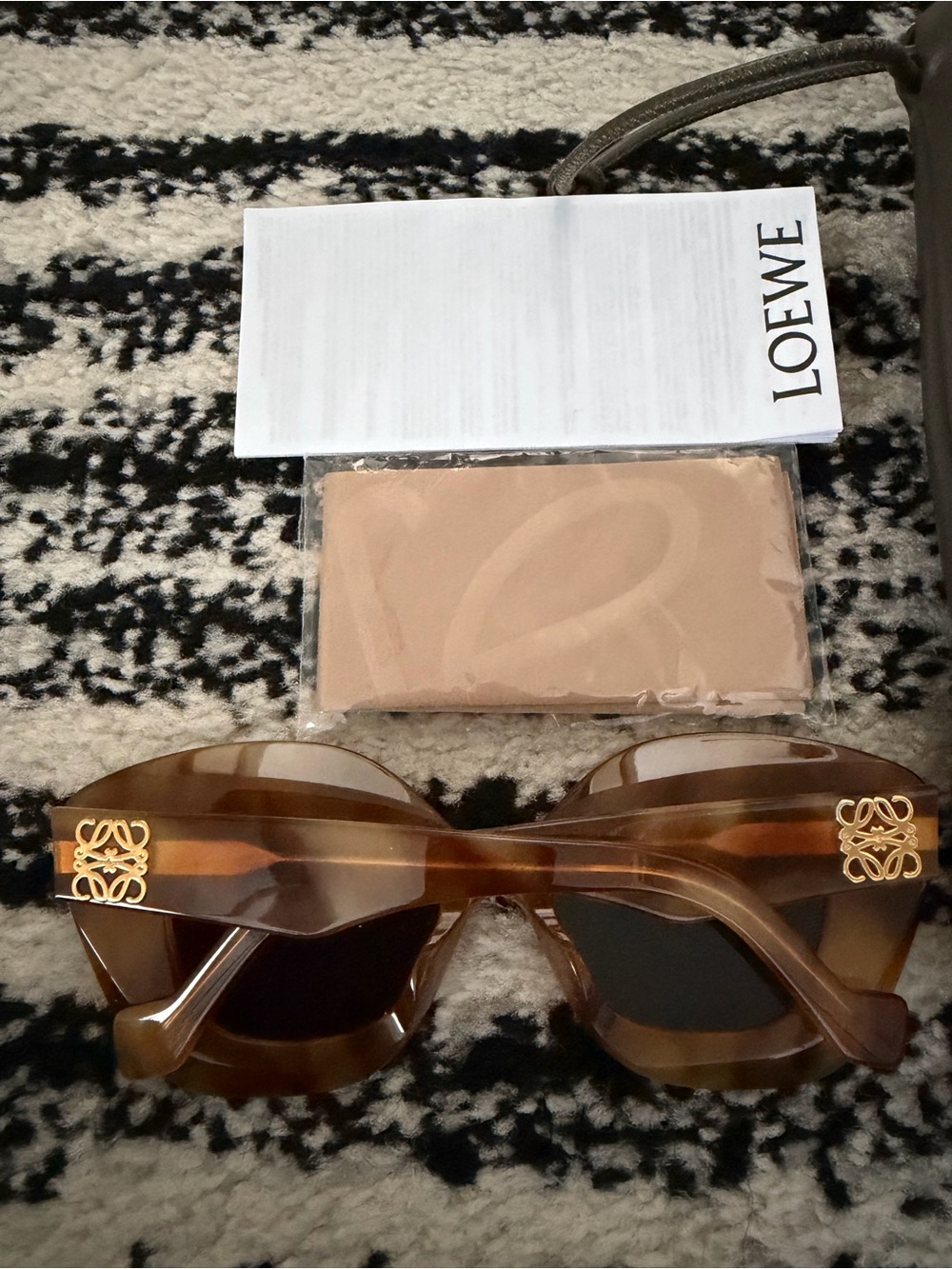 Loewe Brown Tortoiseshell Sunglasses with Gold Anagram Accents